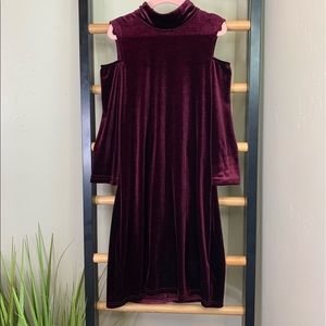 US Angels girls velvet shoulder cut out dress!